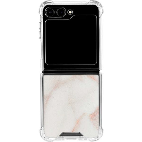 Rose Gold Marble Galaxy Z Flip6 Clear Case